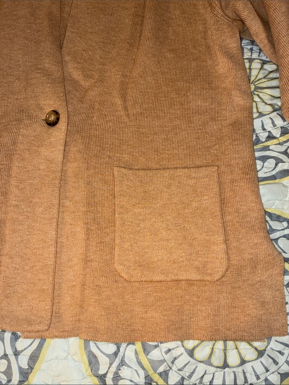 Talbots Cardigan Blazer Lambs Wool Blend Size 2X Camel Color - Picture 3 of 9